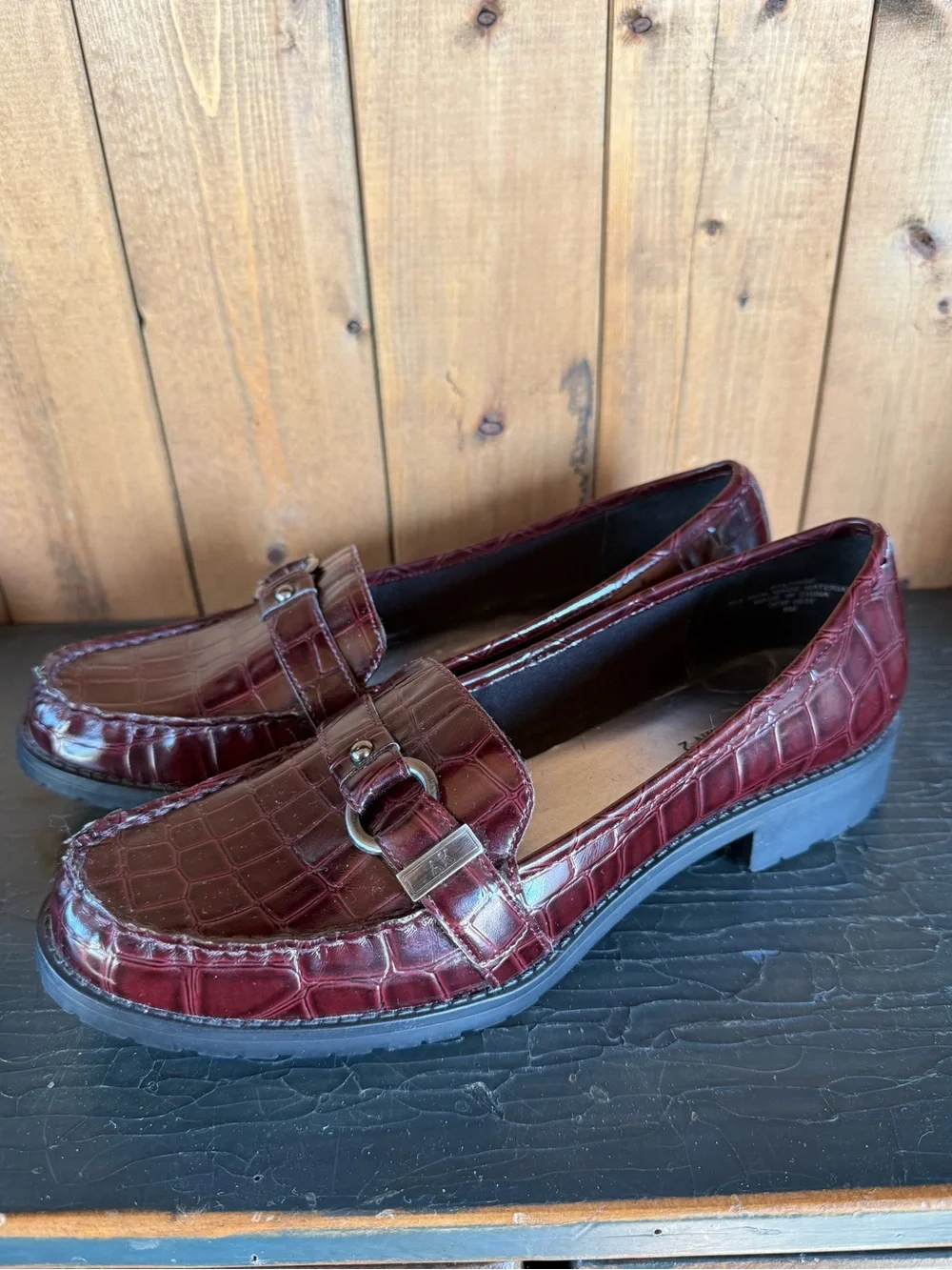 Anne Klein 2 iFlex Aklange Slip-on Loafer Burgundy Brown 9